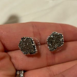 Kendra Scott silver sparkle stud earrings